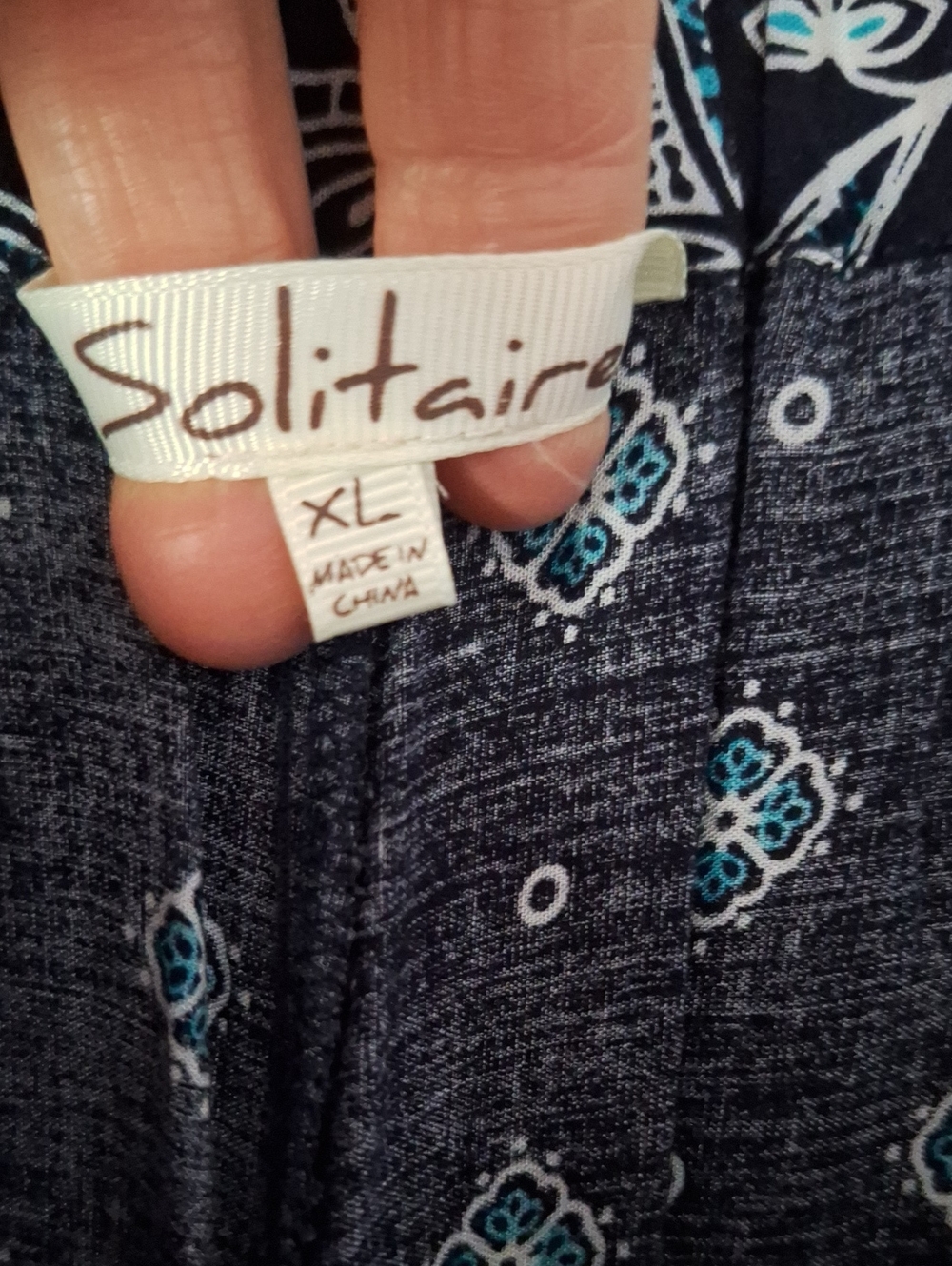 Navy Blue Printed Wide-Leg Lounge Pants - Picture 2 of 4